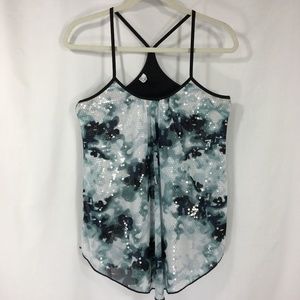 Studio Y Multi Layer Sequins Racerback Tank EUC